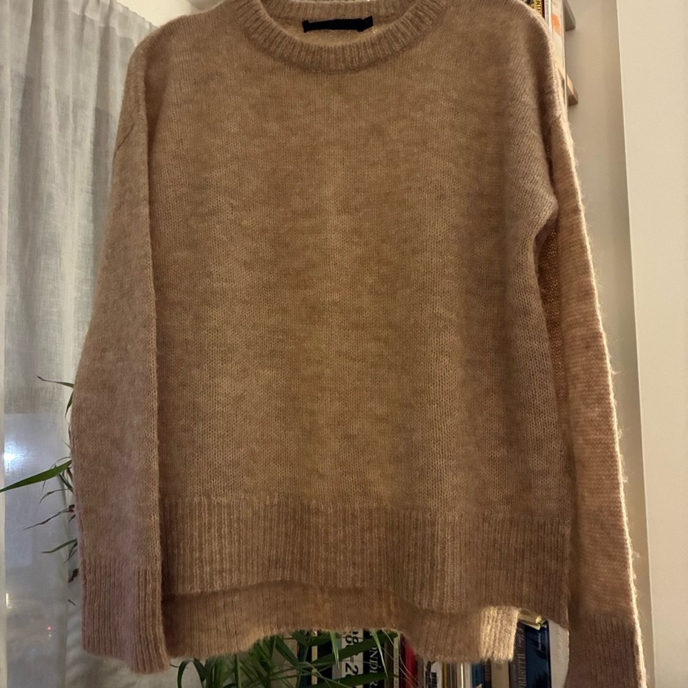 Jenny Kayne Alpaca Wool Boyfriend Sweater in Oatmeal-XS - Picture 9 of 12